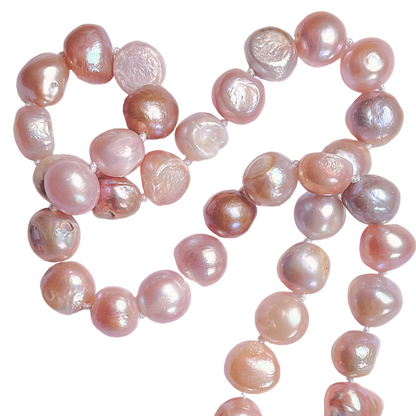 Collier en perles d’eau douce rose irrégulière 11 mm V6