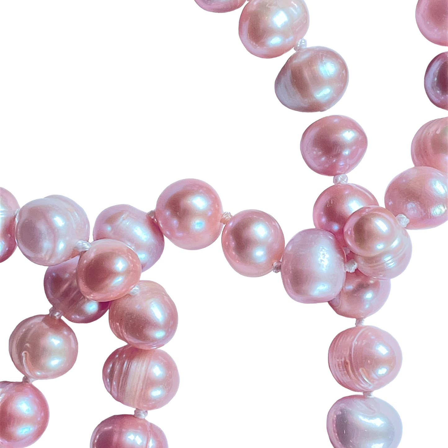 Collier en perles d’eau douce rose irrégulière 10 mm V5
