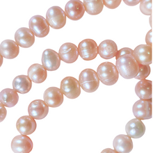 Charger l&#39;image dans la galerie, Collier en perles d’eau douce rose irrégulière 8 mm V4
