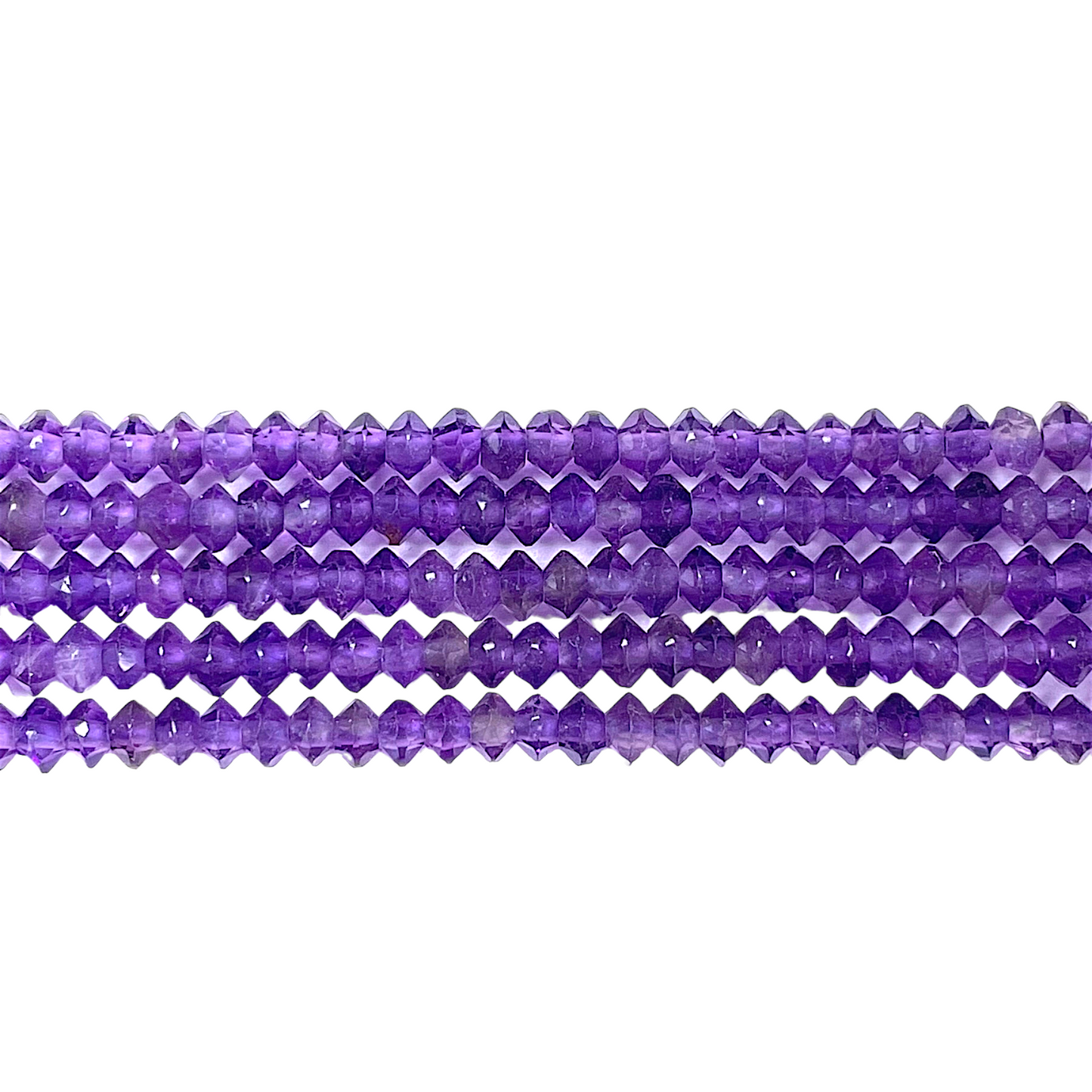 Fil de perles facettées Amethyste 2x3 mm