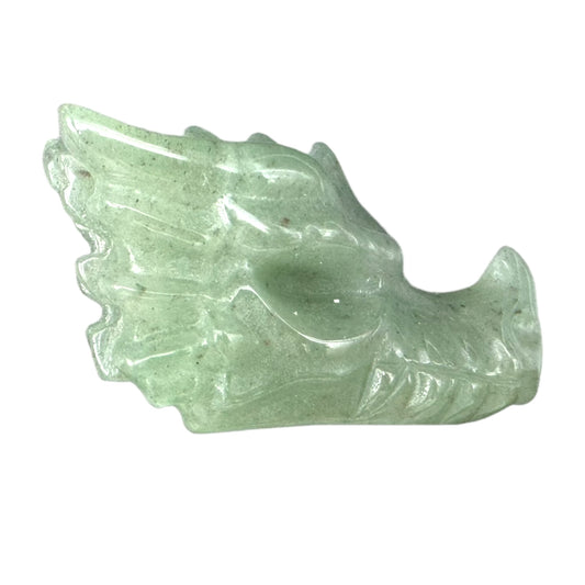 Figurine tete de dragon en Aventurine verte