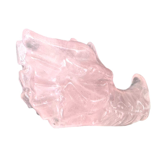 Figurine tete de dragon en Quartz rose