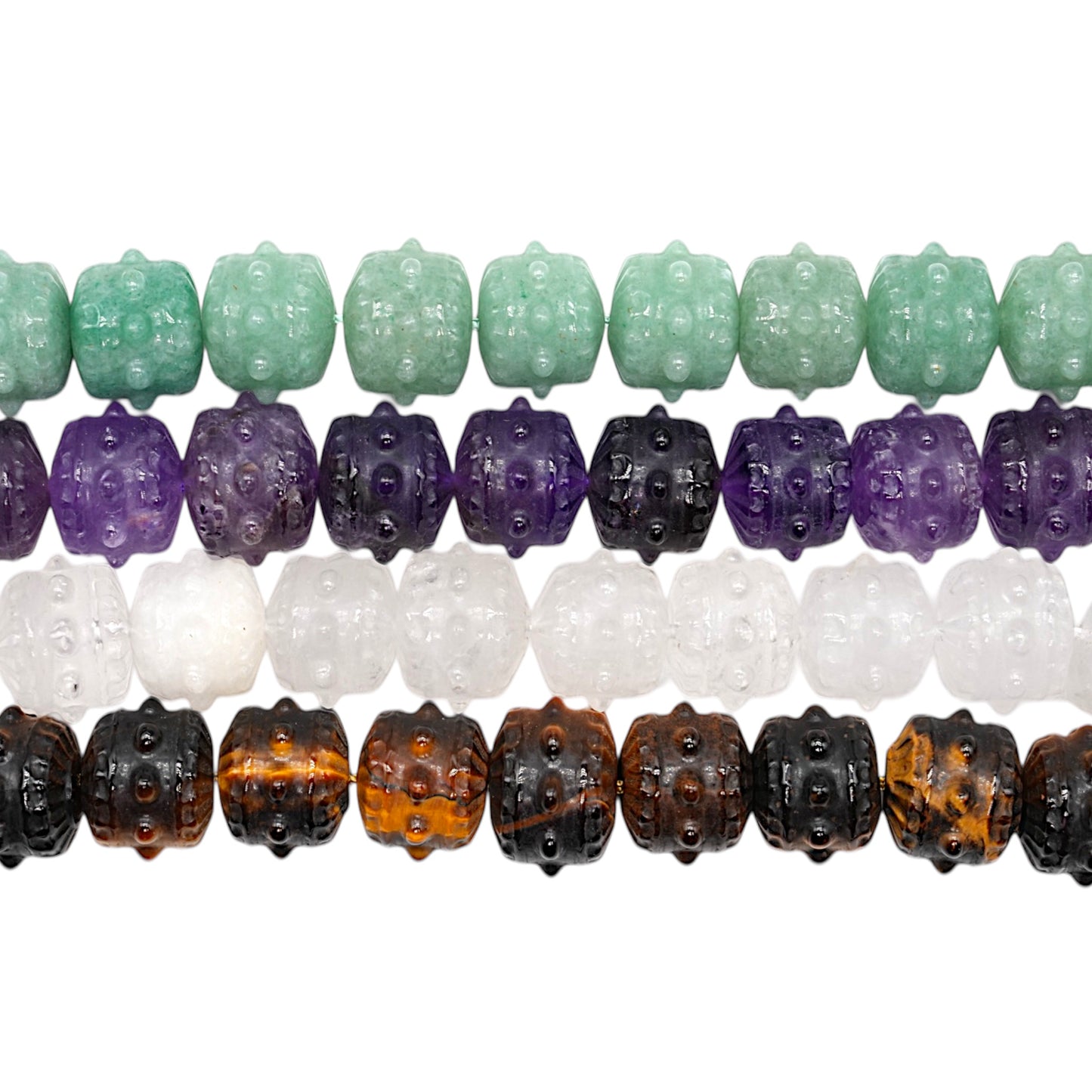 Fil de perle forme Baril à picots 10 mm référence 65 (4 pierres disponible)