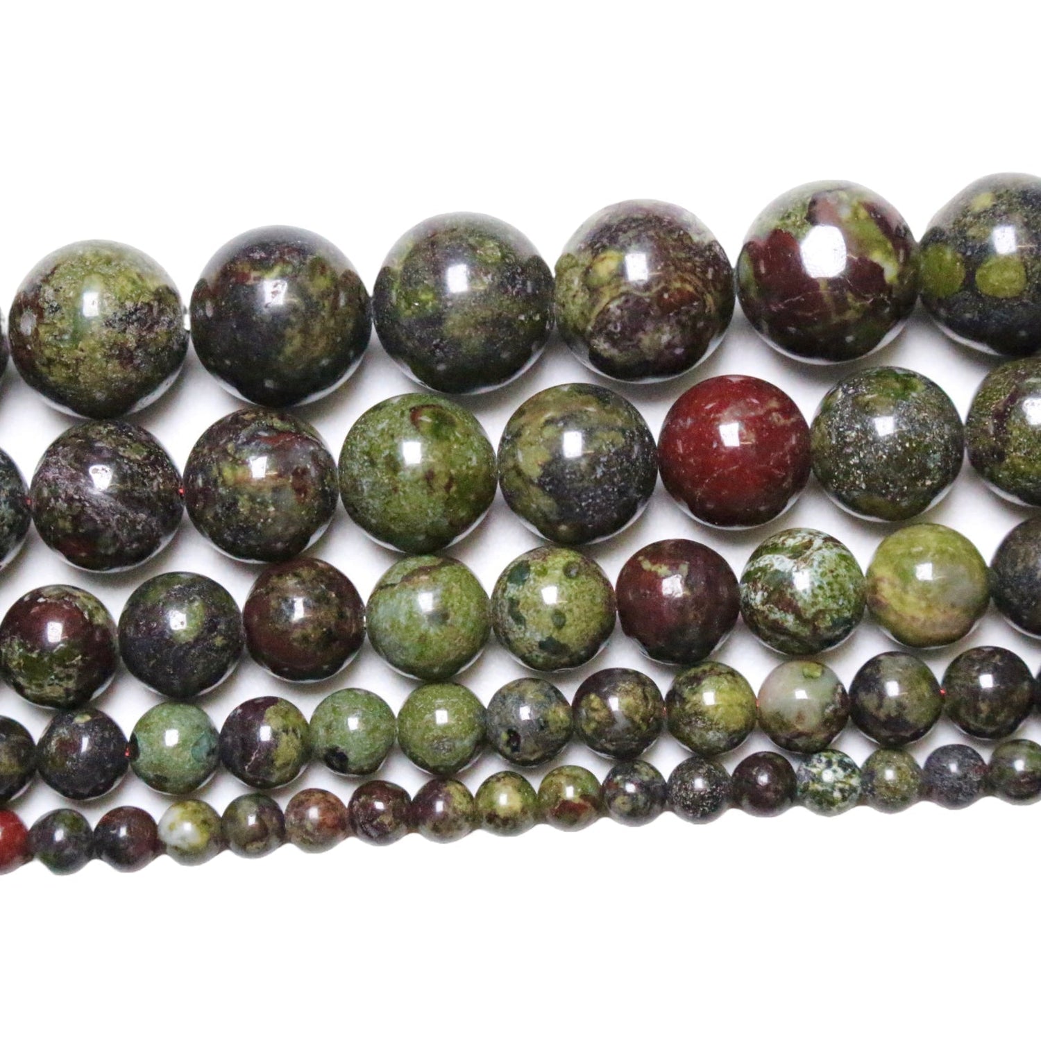 Fil de perle Jaspe sang du dragon A - Foliesbijoux