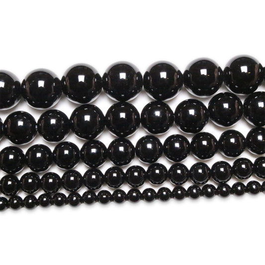 Fil de perle Tourmaline noire A+ - Foliesbijoux