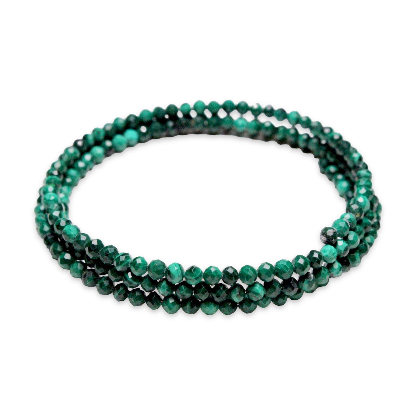 Bracelet Malachite AA+ Facetté 3 tours - Foliesbijoux