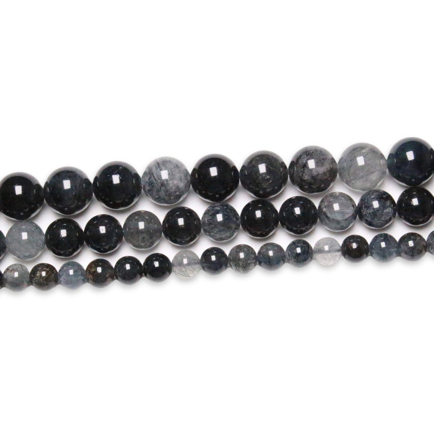 Fil de perle Quartz Rutile Bleu A+ - Foliesbijoux