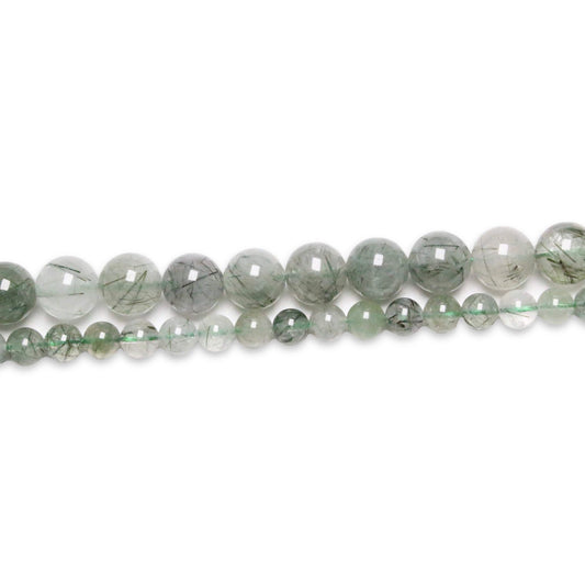 Fil de perle Quartz Tourmaline Verte A+