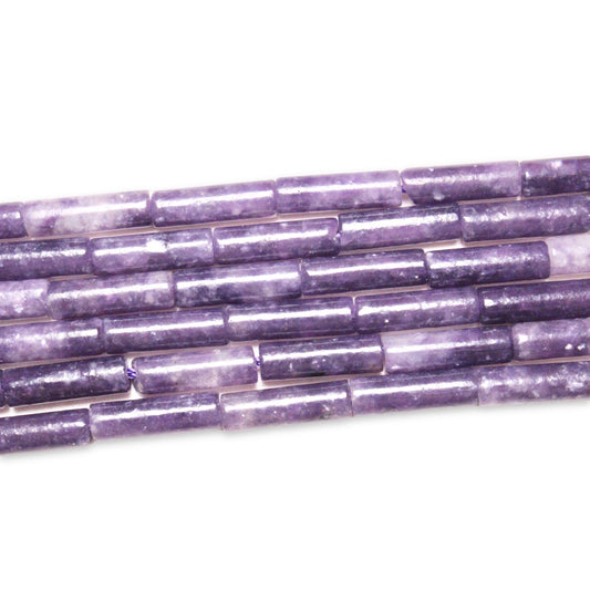 Fil de perles tubes Améthyste 4x13 mm