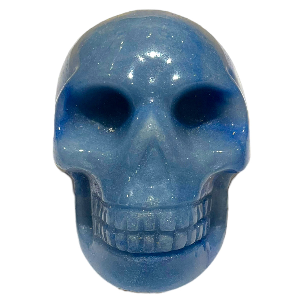 Crâne en Aventurine Bleue