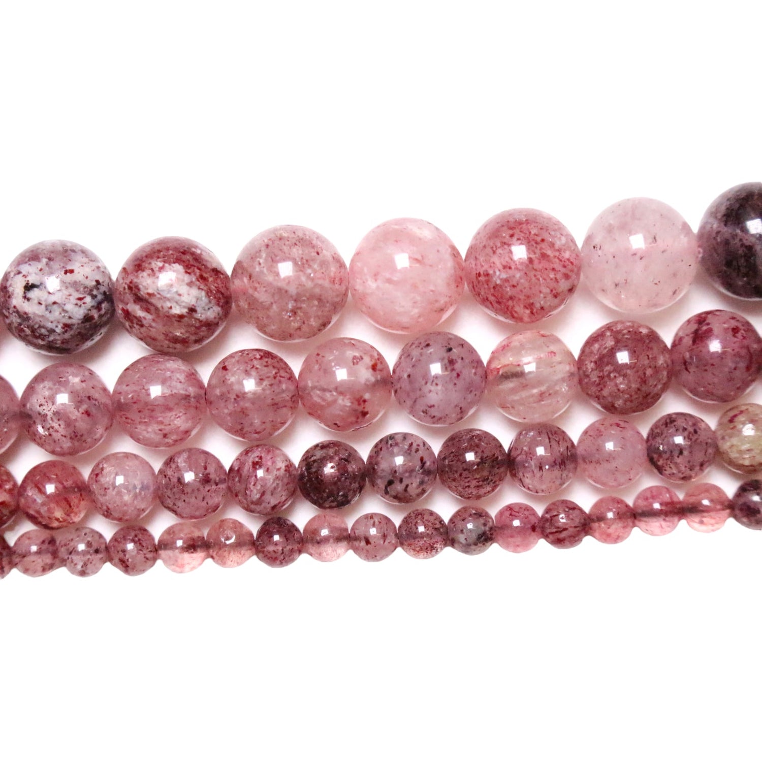 Fil de perle Quartz Fraise AA - Foliesbijoux