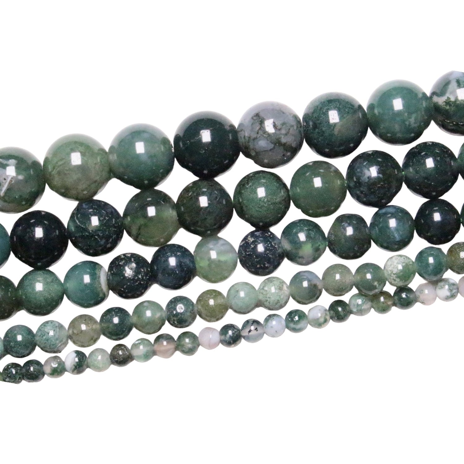 Fil de perle Agate Mousse A - Foliesbijoux