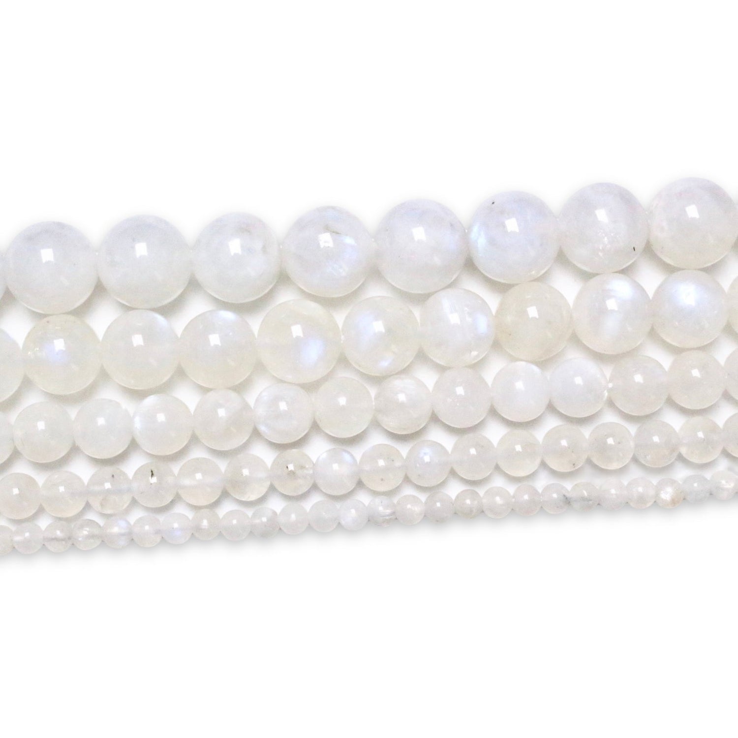 Fil de perle Pierre de lune bleutée AA - Foliesbijoux