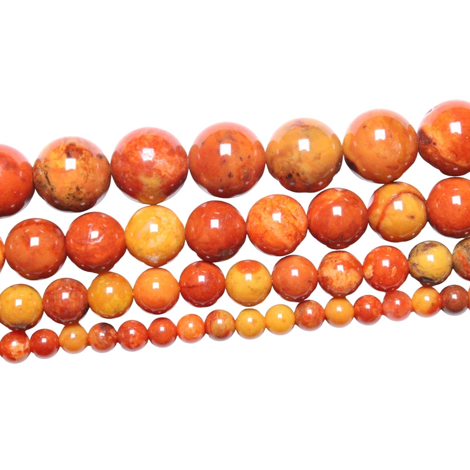 Fil de perle Agate rouge de Zhanguo A - Foliesbijoux