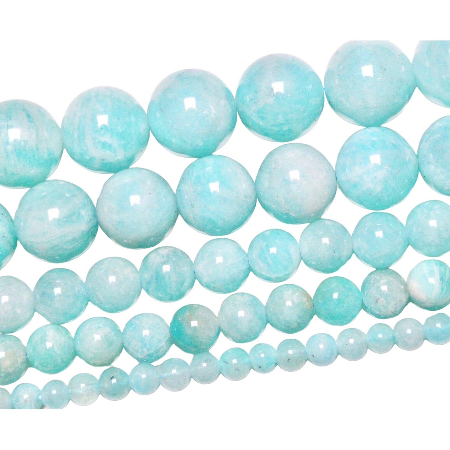 Fil de perle Amazonite du Pérou claire AA - Foliesbijoux