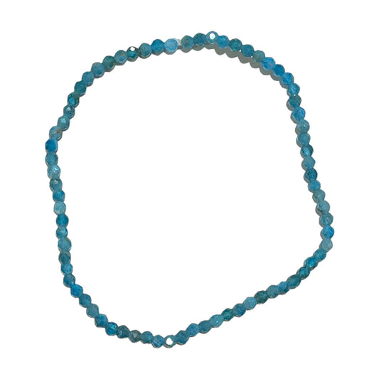 Bracelet Facetté 3mm Apatite bleue A+