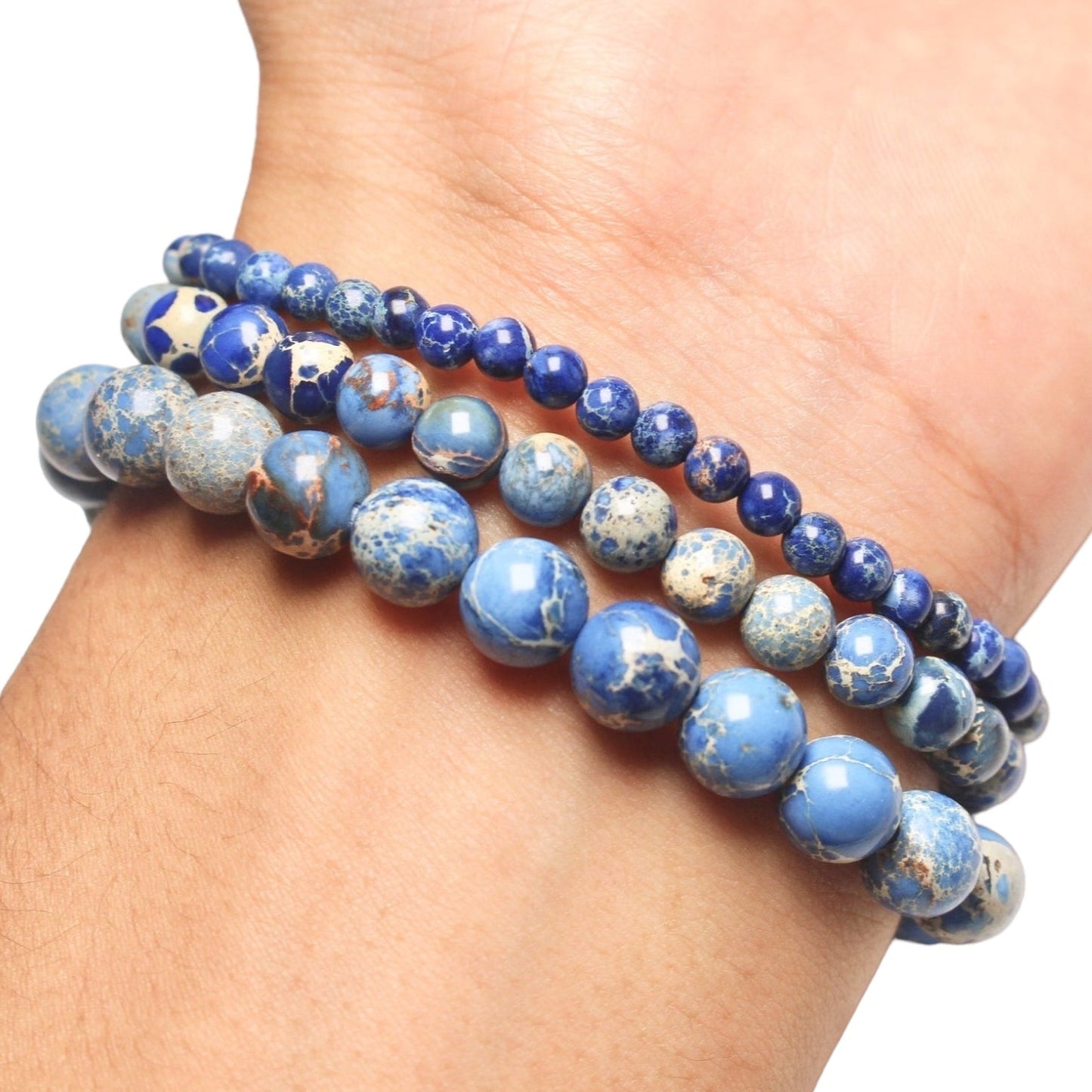 Bracelet Jaspe Impérial bleu A clair chauffé