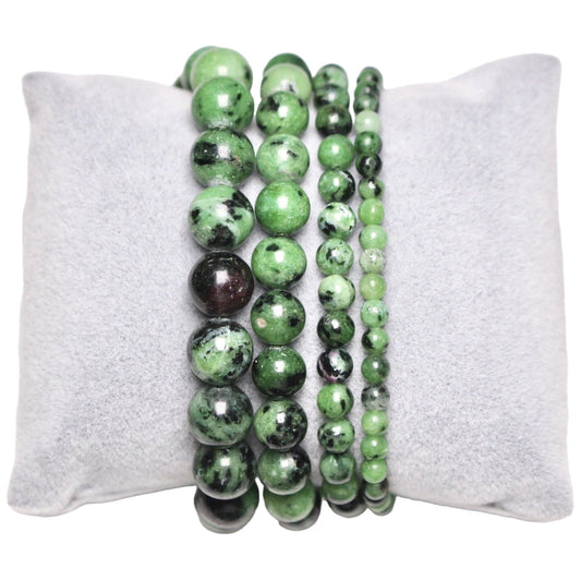 Bracelet Rubis sur zoisite verte A