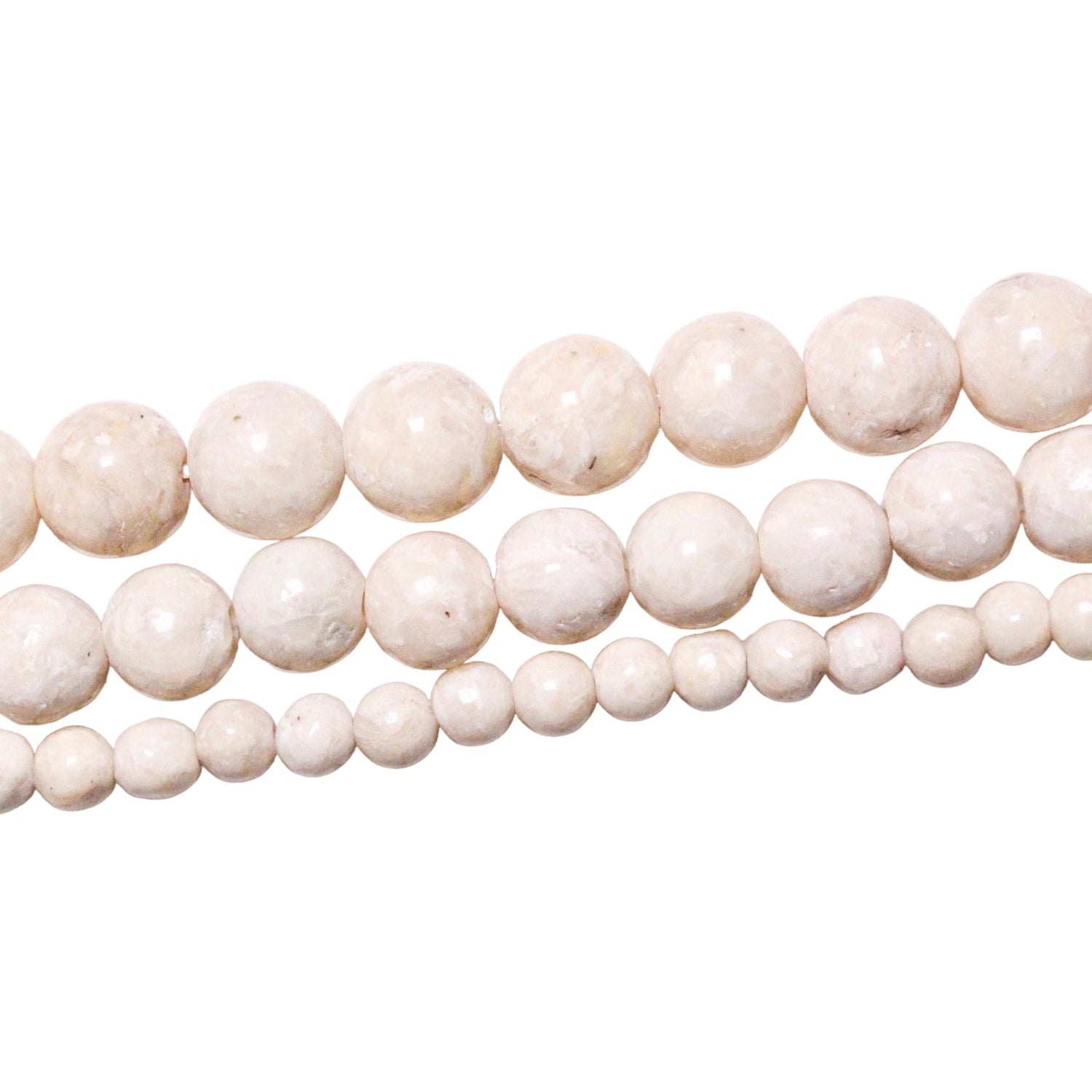 Fil de perle Jaspe Ivoire A - Foliesbijoux