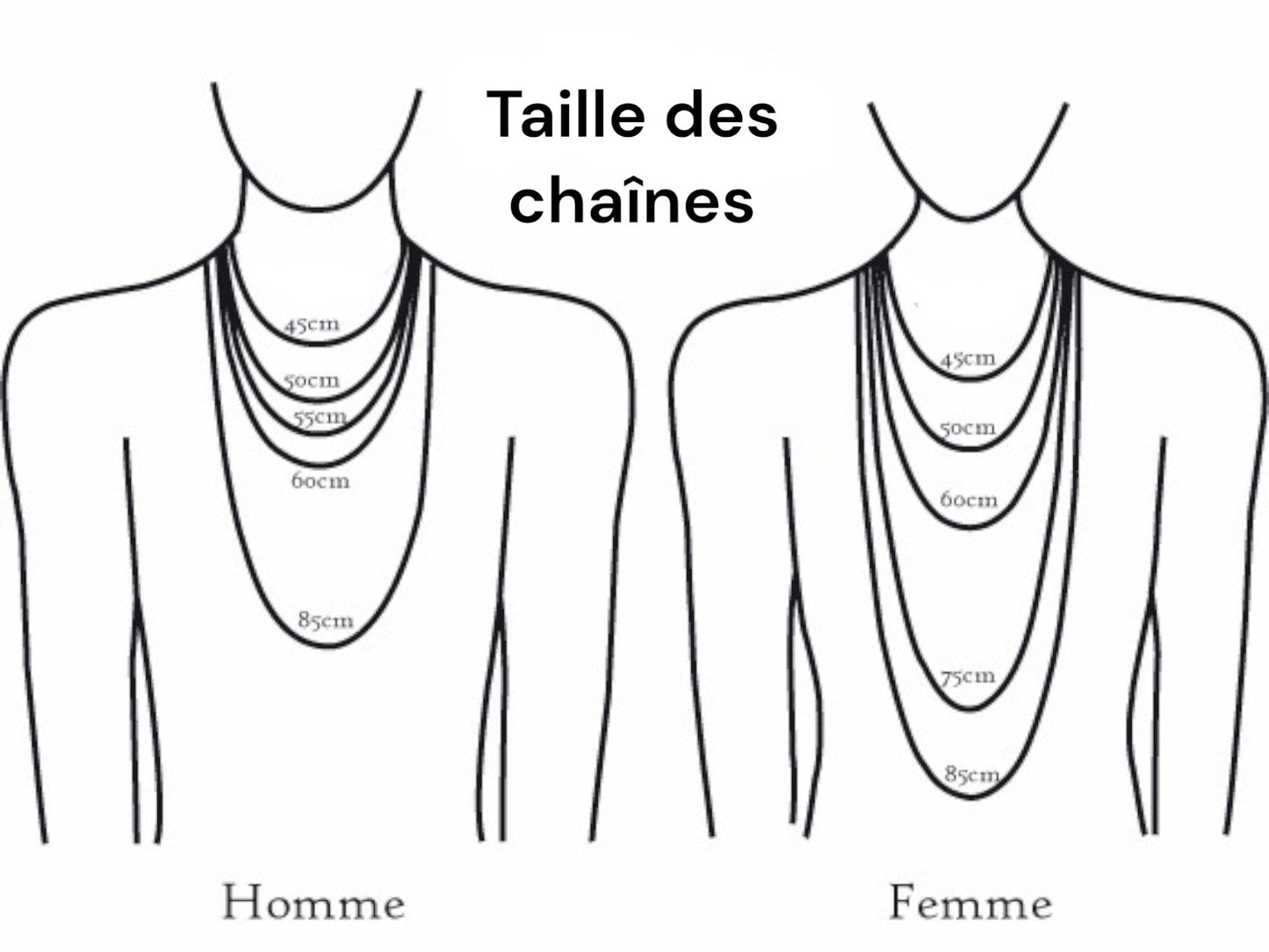 Lot de 10 chaînes en acier inoxydable modèle 2 F