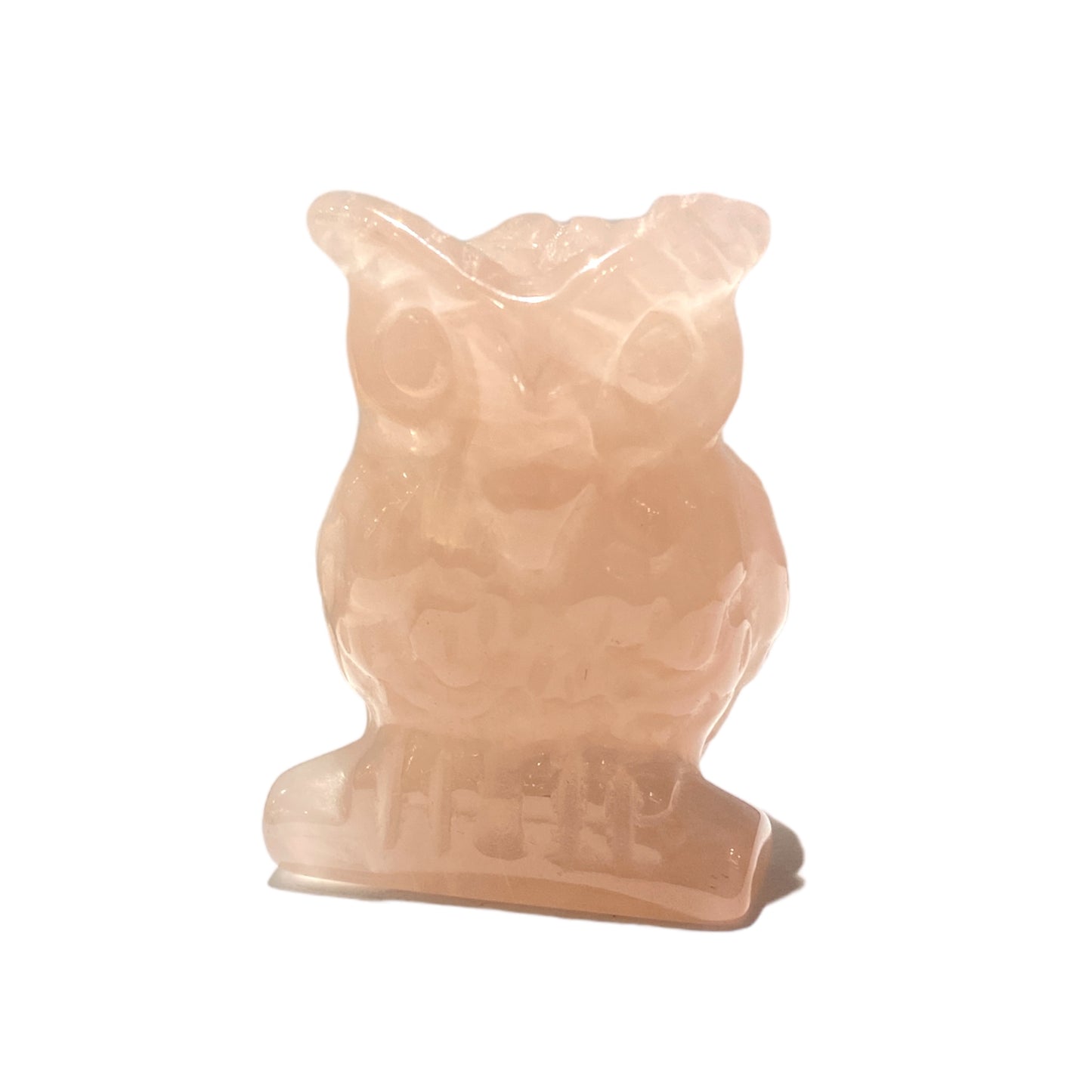 Hibou en quartz rose