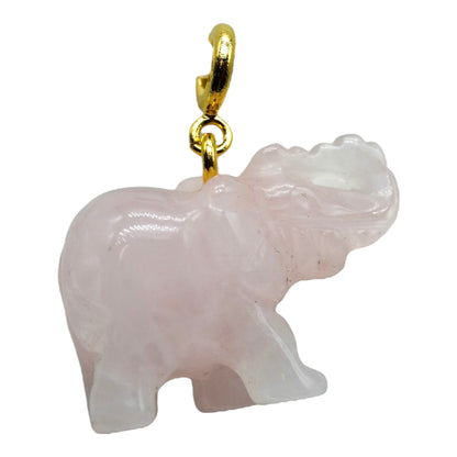 Pendentif éléphant doré (Trompe en l’air — symbole de bonne fortune et de prospérité)