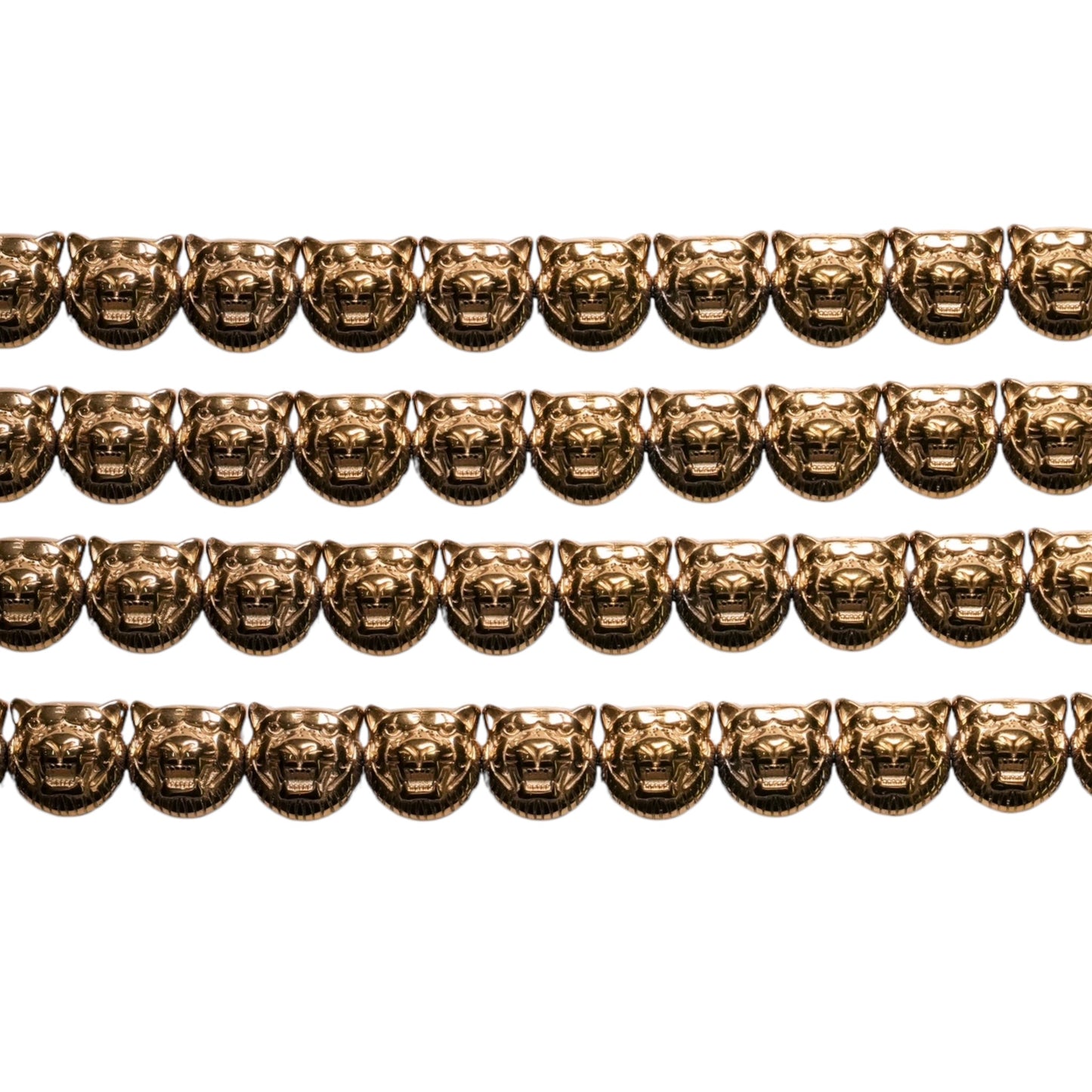 Fil de perle Hématite Tigre electroplaquée doré/bronze HED-221 12 mm