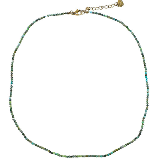Collier Turquoise 2-3mm acier inoxydable doré/argenté (référence 32) - Foliesbijoux
