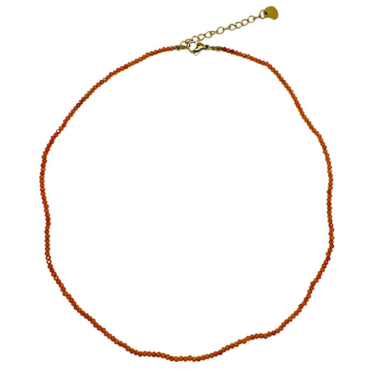 Collier Cornaline 2-3mm acier inoxydable