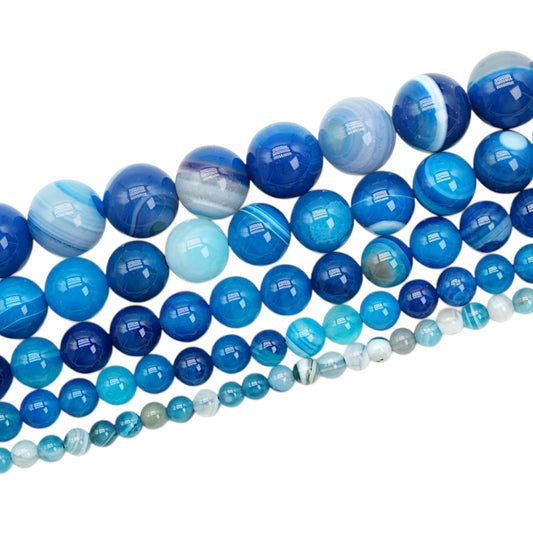 Fil de perle Agate bleue chauffée