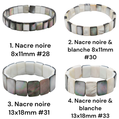Bracelet à 2 trous nacre AA+ (4 modèles disponibles)