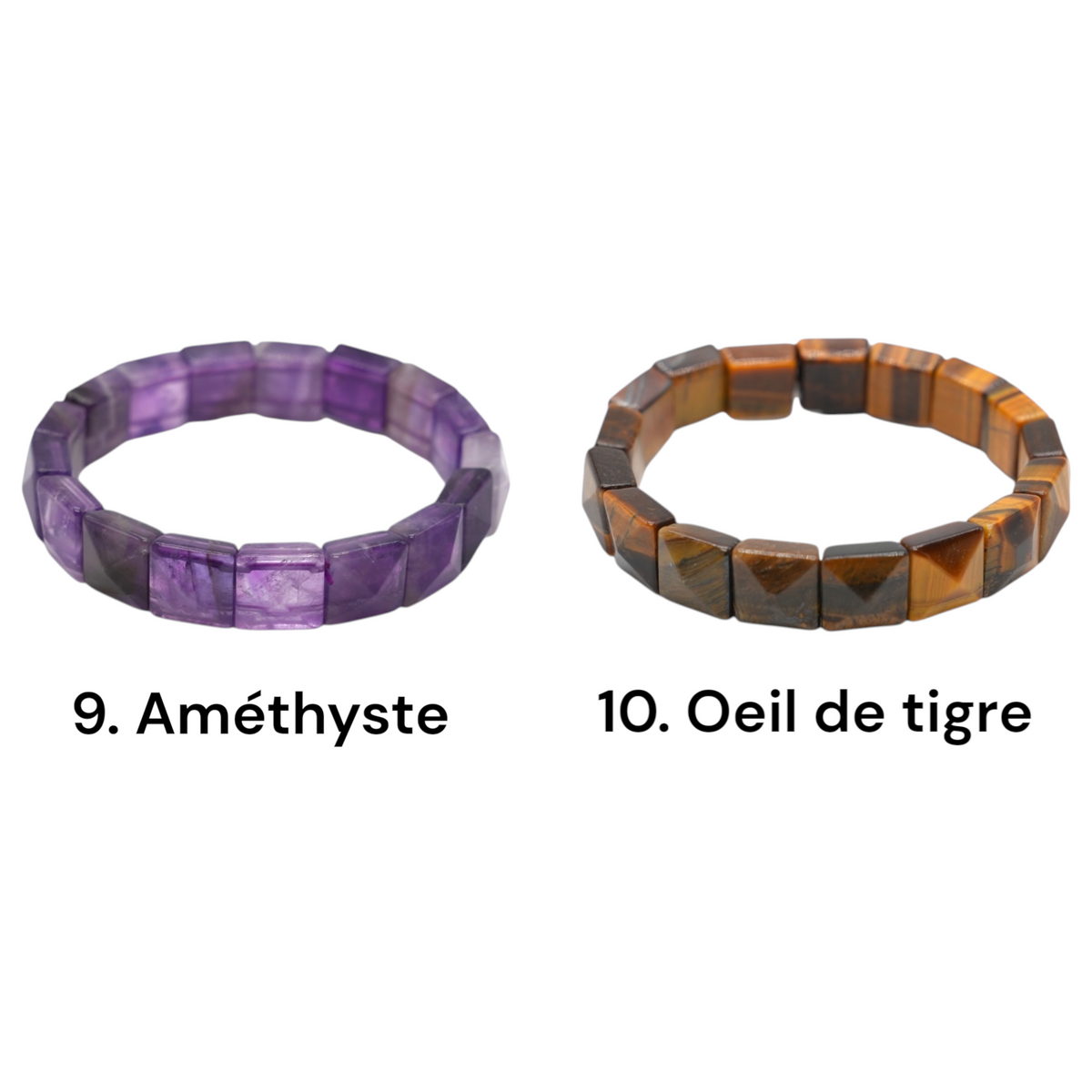 Bracelet à 2 trous AA+ 12x12 mm (31 pierres disponible) #7 NEW RESTOCK