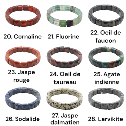 Bracelet à 2 trous AA+ 12x12 mm (31 pierres disponible) #7 NEW RESTOCK