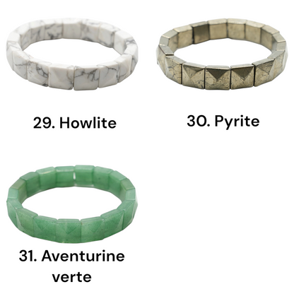 Bracelet à 2 trous AA+ 12x12 mm (31 pierres disponible) #7 NEW RESTOCK