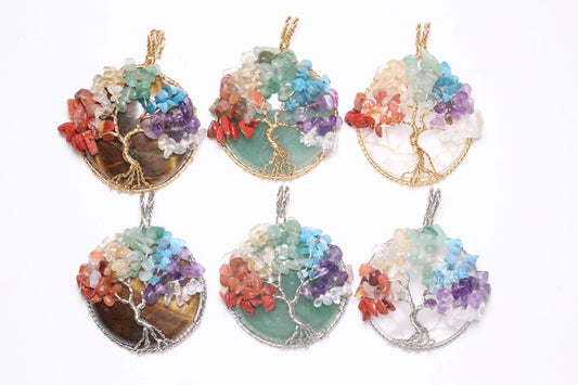 Pendentif arbre de vie 7 chakras - Foliesbijoux