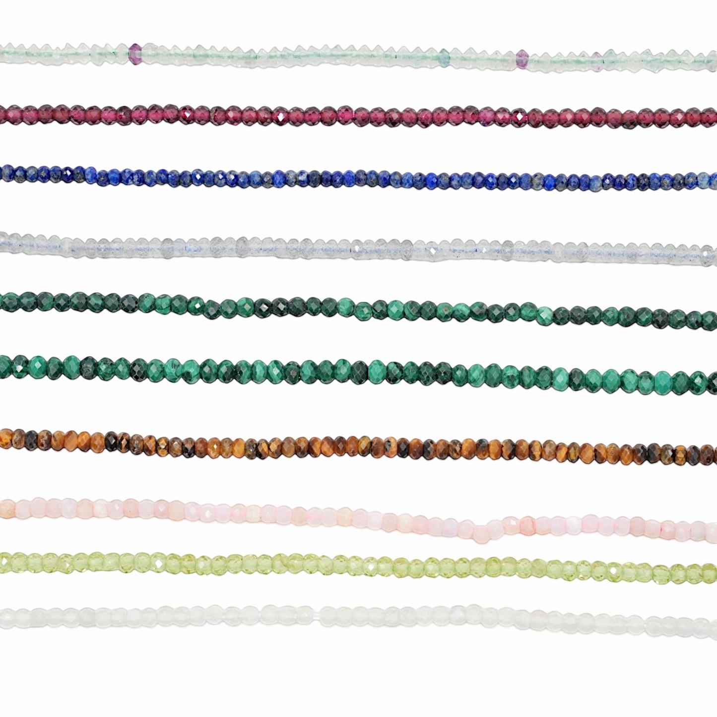 Fil de perles facettés 2x3 mm (29 pierres disponible)