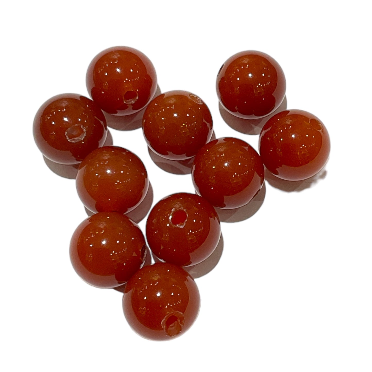 Lot of 10 Carnelian Beads - 1.5mm Hole