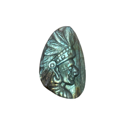 Pendentif plat Labradorite 3.5 cm x 2 cm percé devant