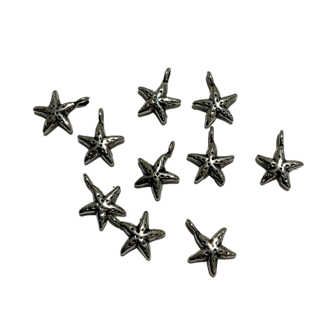 10 Breloque étoile de mer acier inoxydable