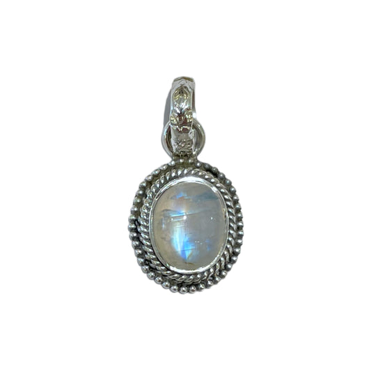 Pendentif Argent 925 & pierre de lune bleu