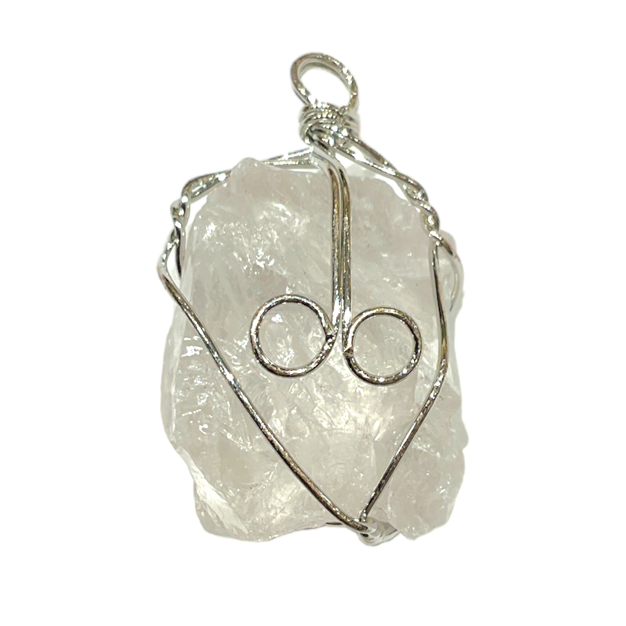 Pendentif cristal de roche goutte acier inoxydable - La Boite à Cailloux Pendentif cristal de roche goutte acier inoxydable - La Boite à Cailloux
