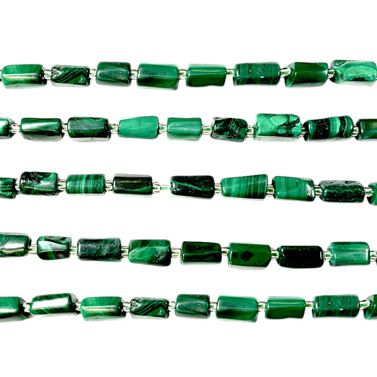 Fil Malachite en rectangle 8x12mm