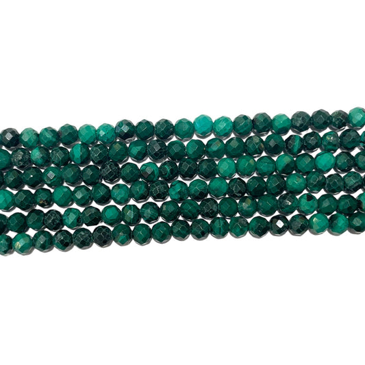 Fil de perles facettées Malachite