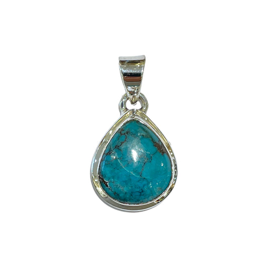 Pendentif Argent 925 & turquoise naturelle