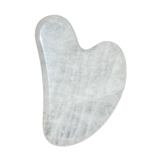 Gua sha cristal de roche coeur - Foliesbijoux