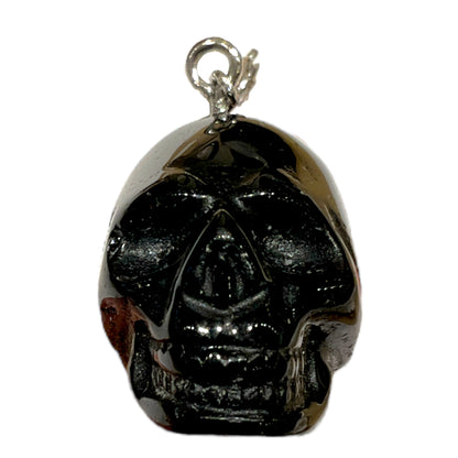 Pendentif crâne en Obsidienne noire