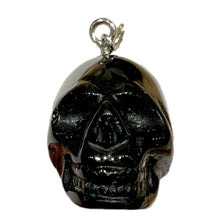 Load image into Gallery viewer, Pendentif crâne en Obsidienne noire
