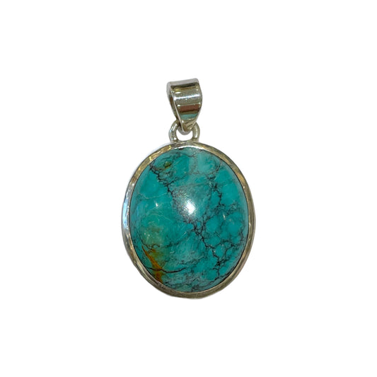 Pendentif Argent 925 & turquoise naturelle