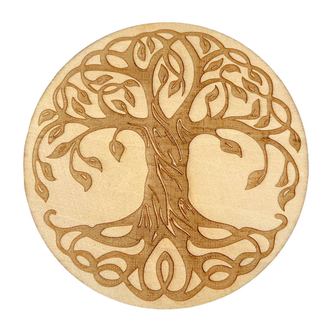 Plaque arbre de vie en bois 10 cm