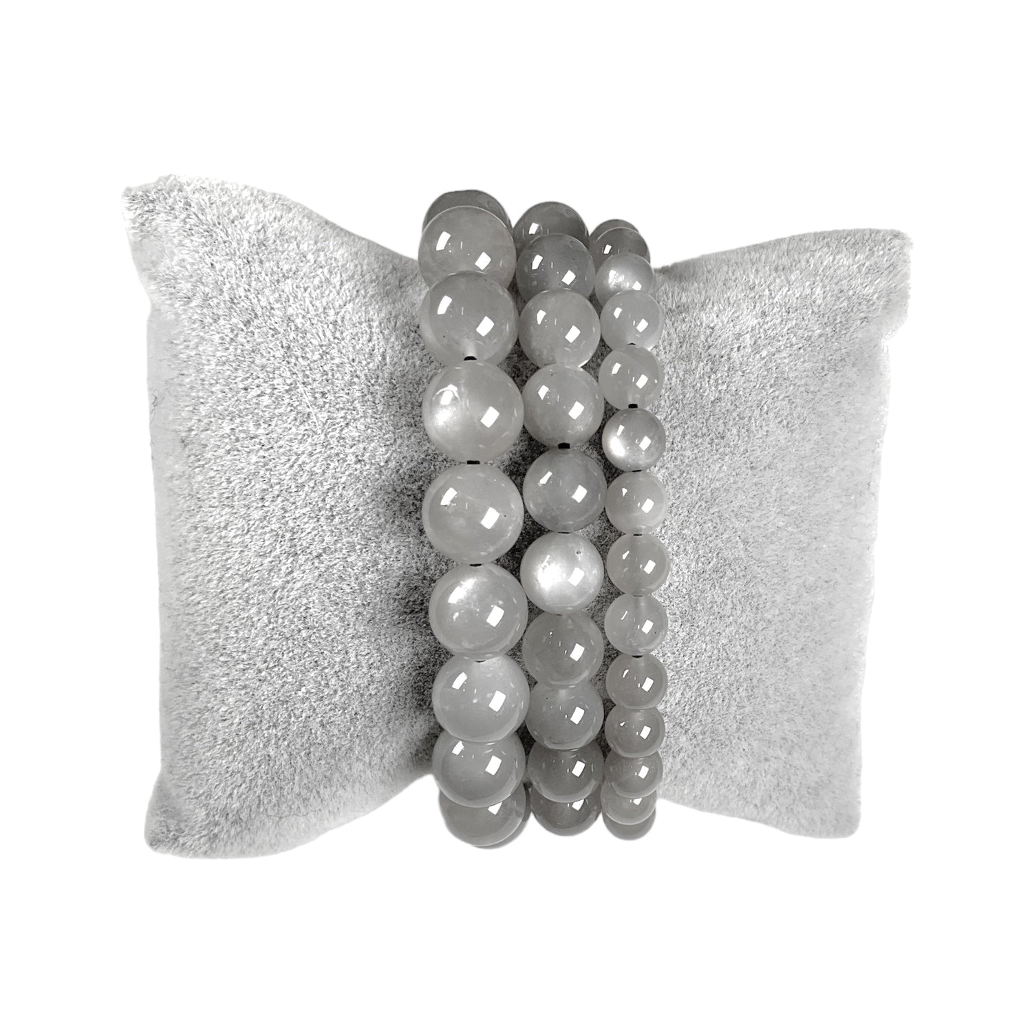 Bracelet de perle Pierre de lune grise AA+ - Foliesbijoux